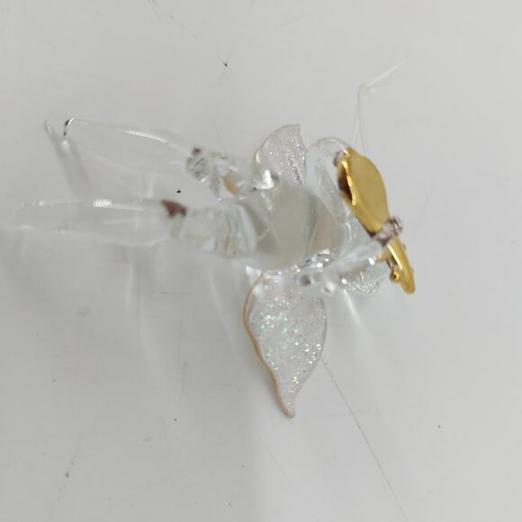 Clear Glass Angel Christmas Ornament Hanging Holiday Wings - Picture 3 of 13